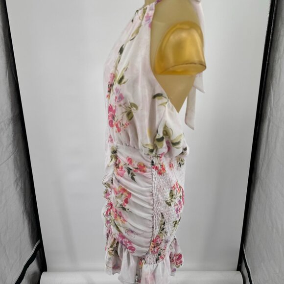 Guess Womens Floral Print Halter Dress size XL White & Pink - Picture 9 of 15